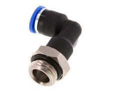 6mm x G1/4'' 90deg Elbow Push-in Fitting with Male Threads Brass/PA 66 NBR Long Body Rotatable [5 Pieces]