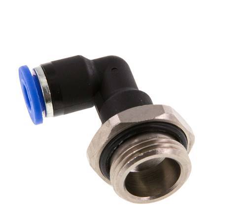 6mm x G3/8'' 90deg Elbow Push-in Fitting with Male Threads Brass/PA 66 NBR Long Body Rotatable [2 Pieces]