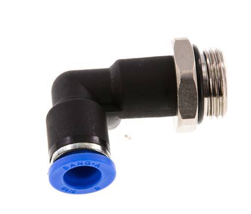 8mm x G3/8'' 90deg Elbow Push-in Fitting with Male Threads Brass/PA 66 NBR Long Body Rotatable [2 Pieces]