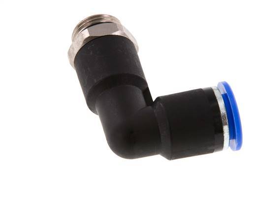12mm x G3/8'' 90deg Elbow Push-in Fitting with Male Threads Brass/PA 66 NBR Long Body Rotatable [2 Pieces]