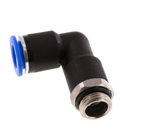 12mm x G3/8'' 90deg Elbow Push-in Fitting with Male Threads Brass/PA 66 NBR Long Body Rotatable [2 Pieces]