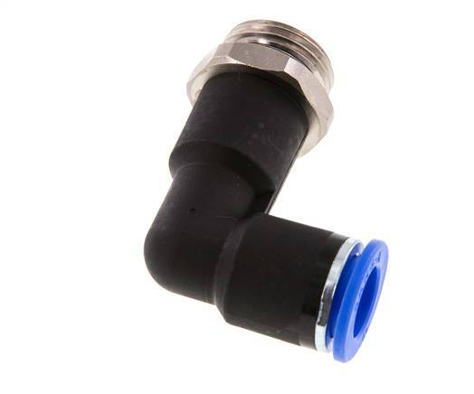 12mm x G1/2'' 90deg Elbow Push-in Fitting with Male Threads Brass/PA 66 NBR Long Body Rotatable [2 Pieces]