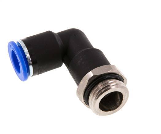 12mm x G1/2'' 90deg Elbow Push-in Fitting with Male Threads Brass/PA 66 NBR Long Body Rotatable [2 Pieces]