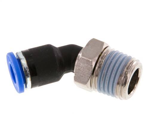 6mm x R1/4'' 45deg Elbow Push-in Fitting with Male Threads Brass/PA 66 NBR [2 Pieces]