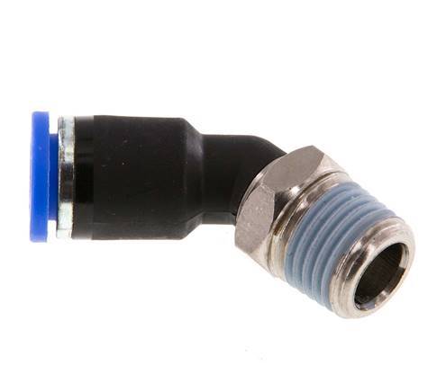 8mm x R1/4'' 45deg Elbow Push-in Fitting with Male Threads Brass/PA 66 NBR [2 Pieces]