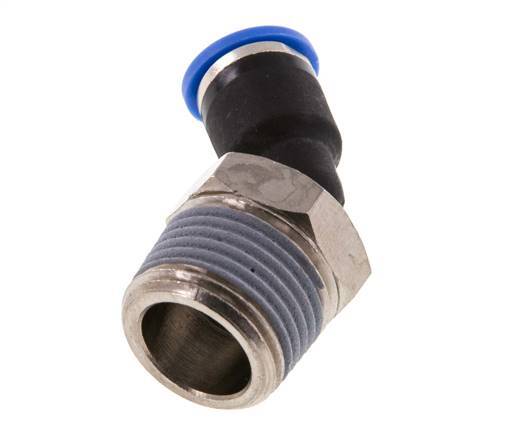 6mm x R3/8'' 45deg Elbow Push-in Fitting with Male Threads Brass/PA 66 NBR [2 Pieces]
