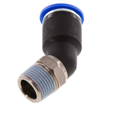 12mm x R3/8'' 45deg Elbow Push-in Fitting with Male Threads Brass/PA 66 NBR [2 Pieces]