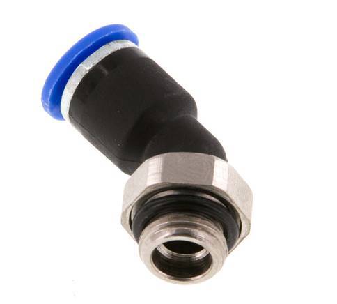 6mm x G1/8'' 45deg Elbow Push-in Fitting with Male Threads Brass/PA 66 NBR [2 Pieces]