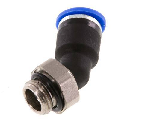 6mm x G1/8'' 45deg Elbow Push-in Fitting with Male Threads Brass/PA 66 NBR [2 Pieces]