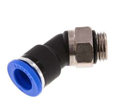 10mm x G1/4'' 45deg Elbow Push-in Fitting with Male Threads Brass/PA 66 NBR [2 Pieces]