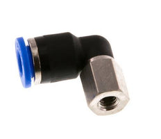 6mm x M 5 90deg Elbow Push-in Fitting with Female Threads Brass/PA 66 NBR Rotatable [2 Pieces]
