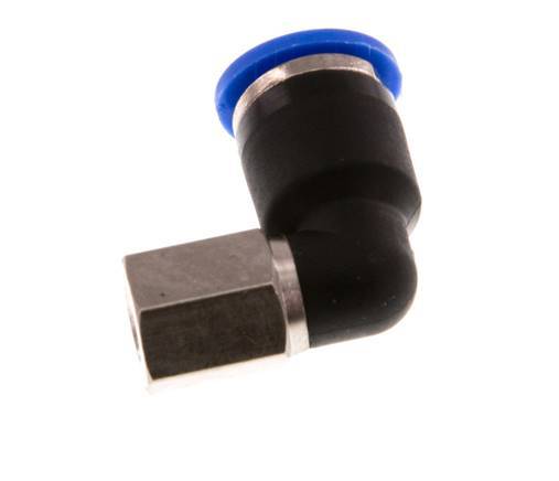 6mm x M 5 90deg Elbow Push-in Fitting with Female Threads Brass/PA 66 NBR Rotatable [2 Pieces]