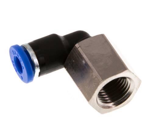 4mm x G1/8'' 90deg Elbow Push-in Fitting with Female Threads Brass/PA 66 NBR Rotatable [2 Pieces]