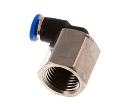 4mm x G1/4'' 90deg Elbow Push-in Fitting with Female Threads Brass/PA 66 NBR Rotatable [2 Pieces]