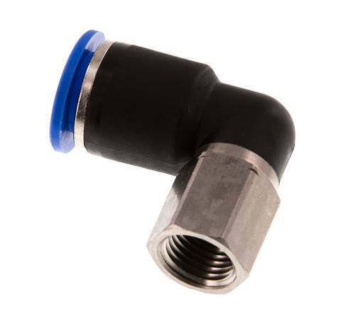 12mm x G1/4'' 90deg Elbow Push-in Fitting with Female Threads Brass/PA 66 NBR Rotatable