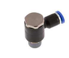 4mm x R1/8'' 90deg Elbow L-shape Push-in Fitting with Male Threads Brass/PA 66 NBR Rotatable [2 Pieces]