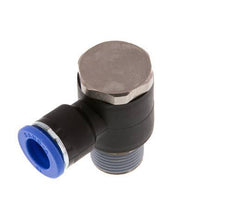10mm x R3/8'' 90deg Elbow L-shape Push-in Fitting with Male Threads Brass/PA 66 NBR Rotatable