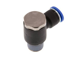 10mm x R3/8'' 90deg Elbow L-shape Push-in Fitting with Male Threads Brass/PA 66 NBR Rotatable