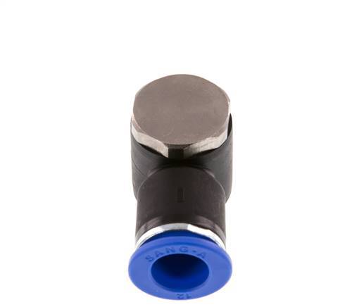 12mm x R3/8'' 90deg Elbow L-shape Push-in Fitting with Male Threads Brass/PA 66 NBR Rotatable