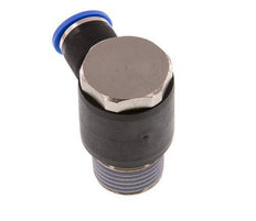10mm x R1/2'' 90deg Elbow L-shape Push-in Fitting with Male Threads Brass/PA 66 NBR Rotatable