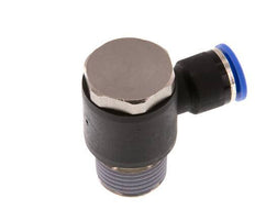 10mm x R1/2'' 90deg Elbow L-shape Push-in Fitting with Male Threads Brass/PA 66 NBR Rotatable