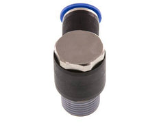 12mm x R1/2'' 90deg Elbow L-shape Push-in Fitting with Male Threads Brass/PA 66 NBR Rotatable