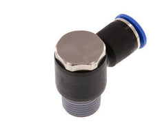 12mm x R1/2'' 90deg Elbow L-shape Push-in Fitting with Male Threads Brass/PA 66 NBR Rotatable