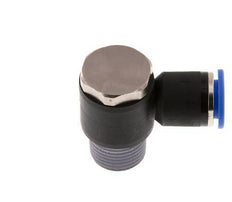 12mm x R1/2'' 90deg Elbow L-shape Push-in Fitting with Male Threads Brass/PA 66 NBR Rotatable