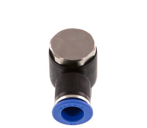 12mm x R1/2'' 90deg Elbow L-shape Push-in Fitting with Male Threads Brass/PA 66 NBR Rotatable