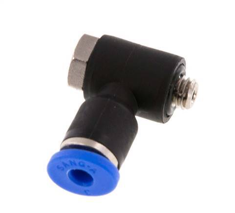 3mm x M 5 90deg Elbow L-shape Push-in Fitting with Male Threads Brass/PA 66 NBR Rotatable [2 Pieces]