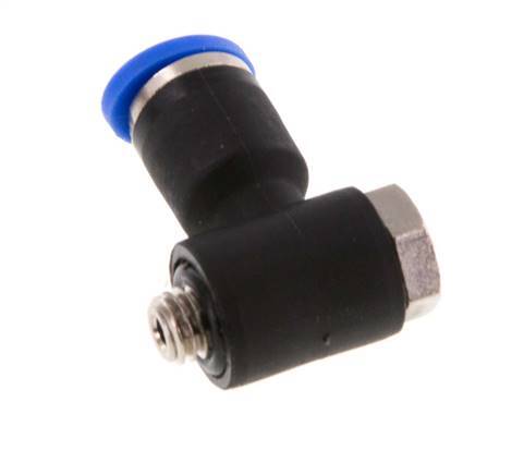 3mm x M 5 90deg Elbow L-shape Push-in Fitting with Male Threads Brass/PA 66 NBR Rotatable [2 Pieces]