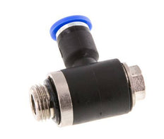 4mm x G1/8'' 90deg Elbow L-shape Push-in Fitting with Male Threads Brass/PA 66 NBR Rotatable [2 Pieces]