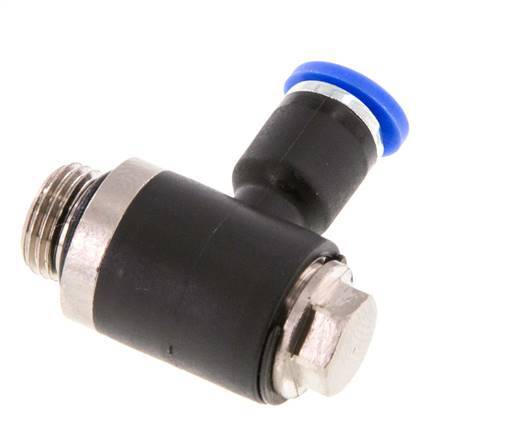 4mm x G1/8'' 90deg Elbow L-shape Push-in Fitting with Male Threads Brass/PA 66 NBR Rotatable [2 Pieces]