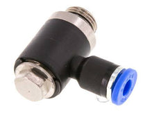 4mm x G1/8'' 90deg Elbow L-shape Push-in Fitting with Male Threads Brass/PA 66 NBR Rotatable [2 Pieces]