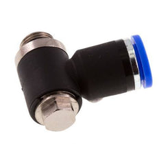 8mm x G1/8'' 90deg Elbow L-shape Push-in Fitting with Male Threads Brass/PA 66 NBR Rotatable [2 Pieces]