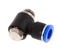 10mm x G1/4'' 90deg Elbow L-shape Push-in Fitting with Male Threads Brass/PA 66 NBR Rotatable [2 Pieces]