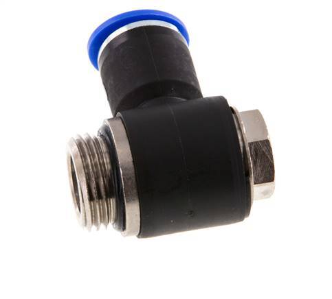 12mm x G1/2'' 90deg Elbow L-shape Push-in Fitting with Male Threads Brass/PA 66 NBR Rotatable