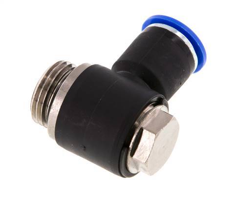12mm x G1/2'' 90deg Elbow L-shape Push-in Fitting with Male Threads Brass/PA 66 NBR Rotatable