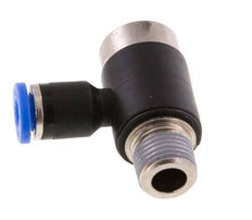 4mm x R1/8'' 90deg Elbow L-shape Push-in Fitting with Male Threads Brass/PA 66 NBR Inner Hexagon Rotatable [2 Pieces]