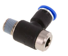 6mm x R1/8'' 90deg Elbow L-shape Push-in Fitting with Male Threads Brass/PA 66 NBR Inner Hexagon Rotatable [2 Pieces]