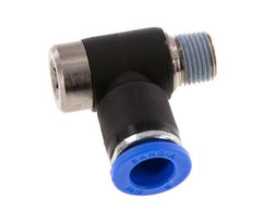 8mm x R1/8'' 90deg Elbow L-shape Push-in Fitting with Male Threads Brass/PA 66 NBR Inner Hexagon Rotatable [2 Pieces]