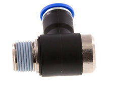 10mm x R3/8'' 90deg Elbow L-shape Push-in Fitting with Male Threads Brass/PA 66 NBR Inner Hexagon Rotatable