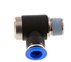 10mm x R3/8'' 90deg Elbow L-shape Push-in Fitting with Male Threads Brass/PA 66 NBR Inner Hexagon Rotatable