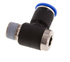 12mm x R3/8'' 90deg Elbow L-shape Push-in Fitting with Male Threads Brass/PA 66 NBR Inner Hexagon Rotatable