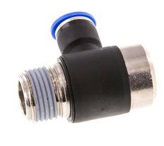 10mm x R1/2'' 90deg Elbow L-shape Push-in Fitting with Male Threads Brass/PA 66 NBR Inner Hexagon Rotatable