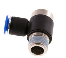 12mm x R1/2'' 90deg Elbow L-shape Push-in Fitting with Male Threads Brass/PA 66 NBR Inner Hexagon Rotatable