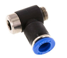 8mm x G1/8'' 90deg Elbow L-shape Push-in Fitting with Male Threads Brass/PA 66 NBR Inner Hexagon Rotatable [2 Pieces]