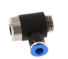 6mm x G1/4'' 90deg Elbow L-shape Push-in Fitting with Male Threads Brass/PA 66 NBR Inner Hexagon Rotatable [2 Pieces]