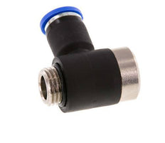 8mm x G1/4'' 90deg Elbow L-shape Push-in Fitting with Male Threads Brass/PA 66 NBR Inner Hexagon Rotatable [2 Pieces]