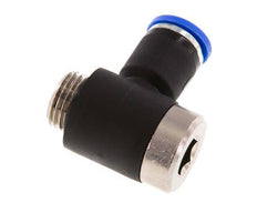8mm x G1/4'' 90deg Elbow L-shape Push-in Fitting with Male Threads Brass/PA 66 NBR Inner Hexagon Rotatable [2 Pieces]